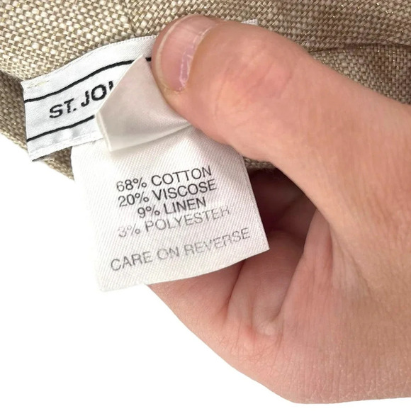 St. John Sport Khaki Cuffed Trouser Pants Linen Blend Size‎ 8 - Picture 6 of 7